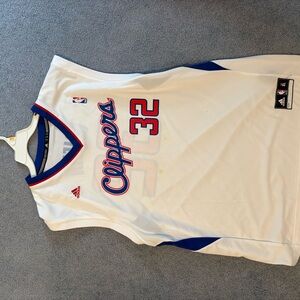 Adidas White and Blue Clippers Jersey